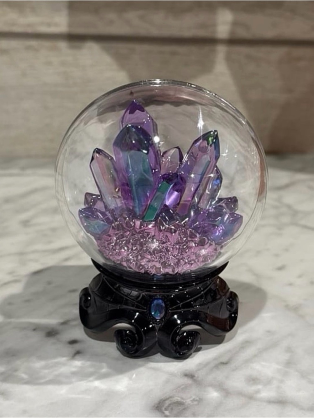 Bath & Body Works Iridescent Purple Crystal Globe with Black Base